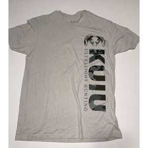 Kuiu Shirt Mens L Gray Ultralight Hunting Camo Logo Tee Lightweight Outdoors